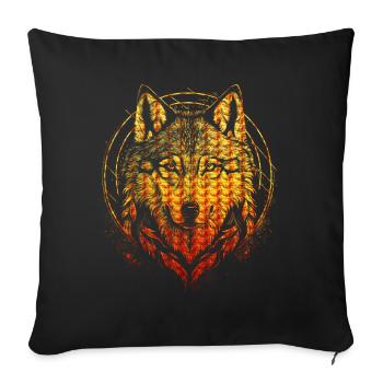Loup - Housse de coussin décorative 45 x 45 cm - noir - Devant