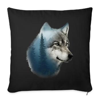 Loup - Housse de coussin décorative 45 x 45 cm - noir - Devant