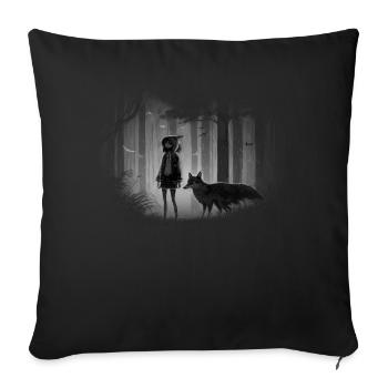Loup - Housse de coussin décorative 45 x 45 cm - noir - Devant