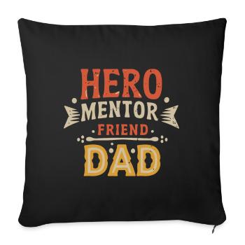 Héros Mentor Ami Papa - Housse de coussin décorative 45 x 45 cm - noir - Devant