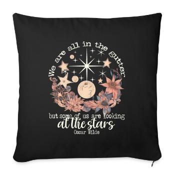 OSCAR WILDE'S STARS QUOTE DESIGN IN IVORY - Sofa pillowcase 17,3'' x 17,3'' (45 x 45 cm) - black - Front