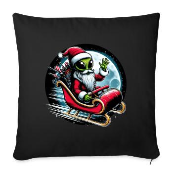 Deep Space Santa Alien - Sofakissenbezug 45 x 45 cm - Schwarz - Vorne