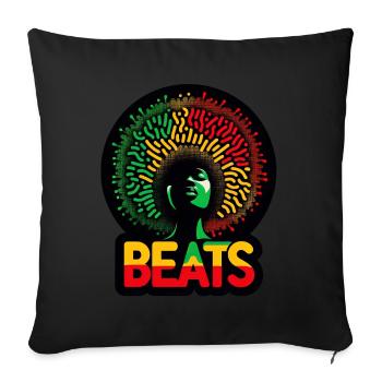 AfroBeats - Sofakissenbezug 45 x 45 cm - Schwarz - Vorne