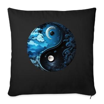 Yin Yang Moon - Sofa pillowcase 17,3'' x 17,3'' (45 x 45 cm) - black - Front