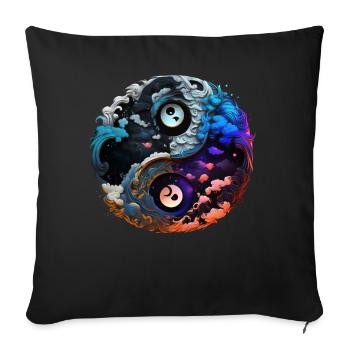 Yin Yang - Sofa pillowcase 17,3'' x 17,3'' (45 x 45 cm) - black - Front
