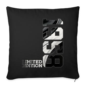 LIMITED EDITION 1958 68TH BIRTHDAY - Sofa pillowcase 17,3'' x 17,3'' (45 x 45 cm) - black - Front