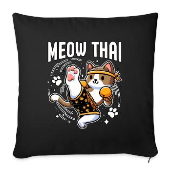 Miaou Chat Thaï - Housse de coussin décorative 45 x 45 cm - noir - Devant