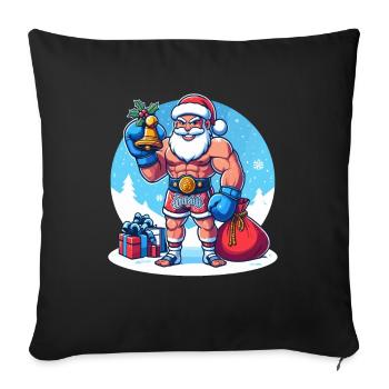 Muay Thai Noël - Housse de coussin décorative 45 x 45 cm - noir - Devant