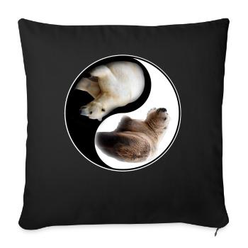 Yin Yang Bear - Sofa pillowcase 17,3'' x 17,3'' (45 x 45 cm) - black - Front