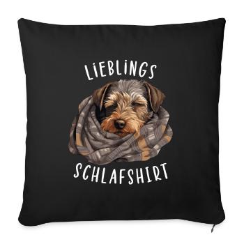 Lieblings Schlafshirt German Wirehaired - Sofakissenbezug 45 x 45 cm - Schwarz - Vorne