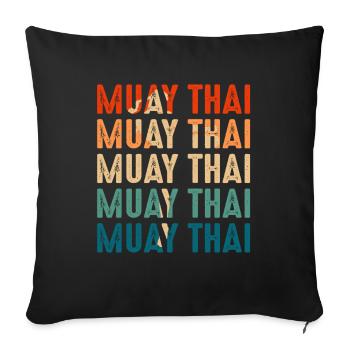 Muay Thaï - Housse de coussin décorative 45 x 45 cm - noir - Devant
