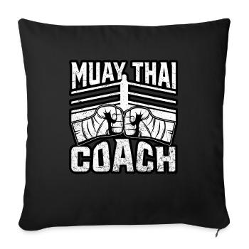 Entraîneur de Muay Thai - Housse de coussin décorative 45 x 45 cm - noir - Devant
