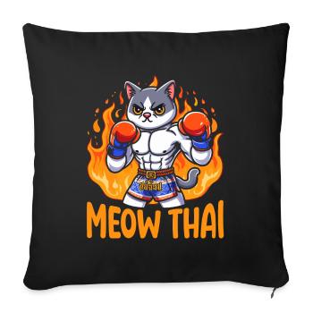 Citation amusante de chat thaïlandais Mewo - Housse de coussin décorative 45 x 45 cm - noir - Devant