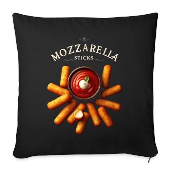 Mozzarella Sticks - Sofa pillowcase 17,3'' x 17,3'' (45 x 45 cm) - black - Front