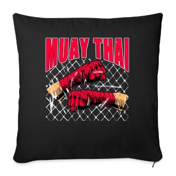Muay Thaï - Housse de coussin décorative 45 x 45 cm - noir - Devant