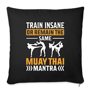 Train insane or remain the same Muay thai mantra - Sofa pillowcase 17,3'' x 17,3'' (45 x 45 cm) - black - Front