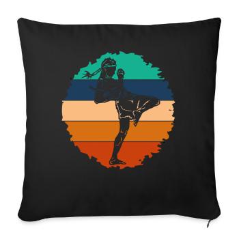 Muay Thaï - Housse de coussin décorative 45 x 45 cm - noir - Devant