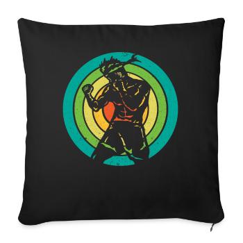 Muay Thaï - Housse de coussin décorative 45 x 45 cm - noir - Devant