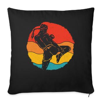 Muay Thaï - Housse de coussin décorative 45 x 45 cm - noir - Devant