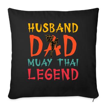 Mari Papa Muay Thai Légende - Housse de coussin décorative 45 x 45 cm - noir - Devant