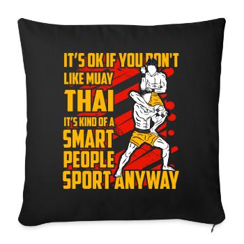 Citation amusante de Muay Thai - Housse de coussin décorative 45 x 45 cm - noir - Devant
