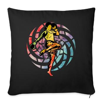 Muay Thai Femme - Housse de coussin décorative 45 x 45 cm - noir - Devant