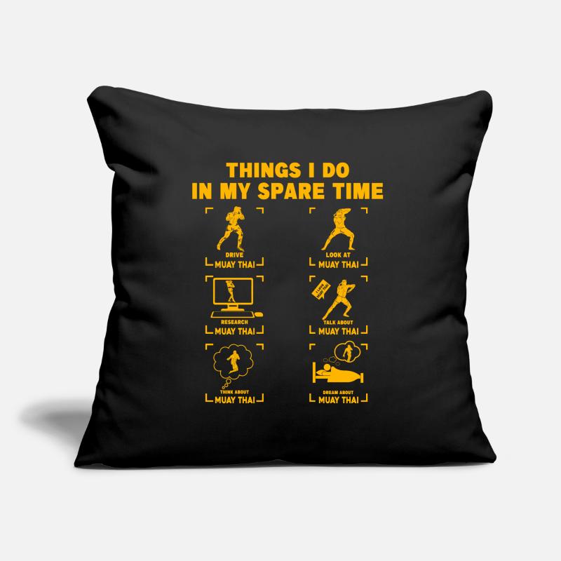 Ce que je fais pendant mon temps libre Muay Thai Housse de coussin décorative 45 x 45 cm