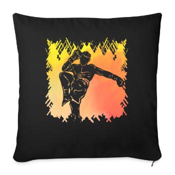 Muay Thaï - Housse de coussin décorative 45 x 45 cm - noir - Devant