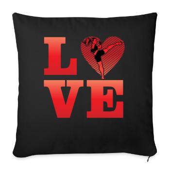 L’amour du Muay Thai - Housse de coussin décorative 45 x 45 cm - noir - Devant