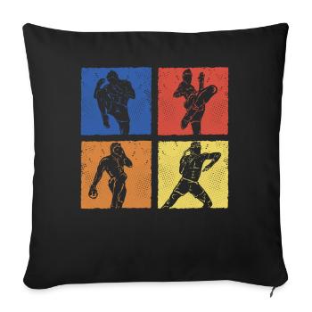 Muay Thaï - Housse de coussin décorative 45 x 45 cm - noir - Devant
