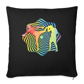 Muay Thaï - Housse de coussin décorative 45 x 45 cm - noir - Devant