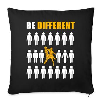 être différent Muay Thai - Housse de coussin décorative 45 x 45 cm - noir - Devant