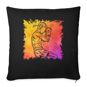 Muay Thaï - Housse de coussin décorative 45 x 45 cm - noir - Devant