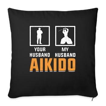 Aikido Ehemann - Sofakissenbezug 45 x 45 cm - Schwarz - Vorne