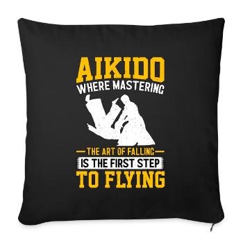 L’aïkido où maîtriser l’art de la chute - Housse de coussin décorative 45 x 45 cm - noir - Devant