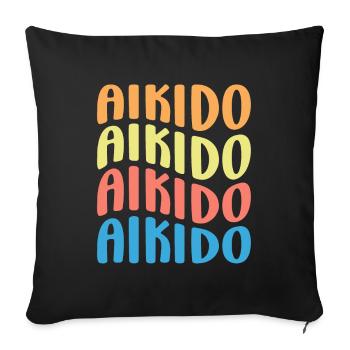 Aikido - Sofa pillowcase 17,3'' x 17,3'' (45 x 45 cm) - black - Front