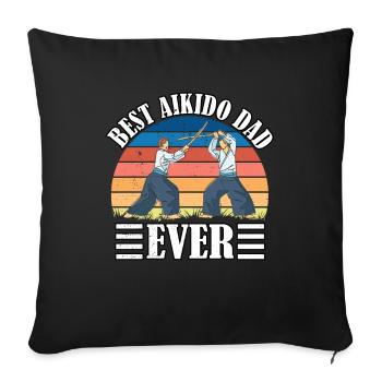 Meilleur papa d’aïkido de tous les temps - Housse de coussin décorative 45 x 45 cm - noir - Devant