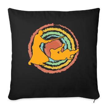 Aikido - Sofa pillowcase 17,3'' x 17,3'' (45 x 45 cm) - black - Front