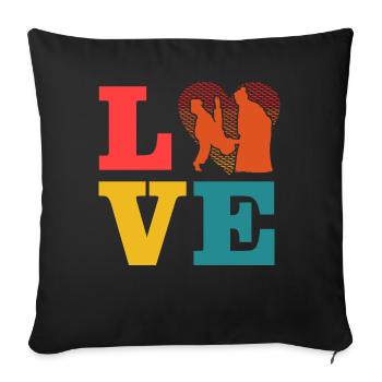 L’amour de l’aïkido - Housse de coussin décorative 45 x 45 cm - noir - Devant