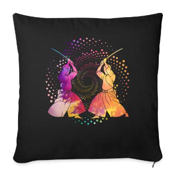 Aikido - Sofa pillowcase 17,3'' x 17,3'' (45 x 45 cm) - black - Front