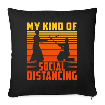 Mon type de distanciation sociale - Housse de coussin décorative 45 x 45 cm - noir - Devant
