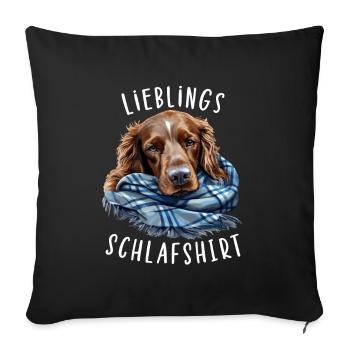 Lieblings Schlafshirt Irish Setter - Sofakissenbezug 45 x 45 cm - Schwarz - Vorne