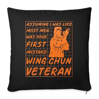 Wing Chun - Sofakissenbezug 45 x 45 cm - Schwarz - Vorne