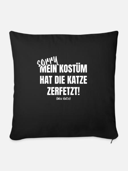 Kostüm Hat Katze Zerfetzt Karneval Fasching - Sofakissenbezug 45 x 45 cm - Schwarz