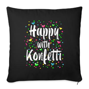 Heureux avec le costume de carnaval de confettis - Housse de coussin décorative 45 x 45 cm - noir - Devant