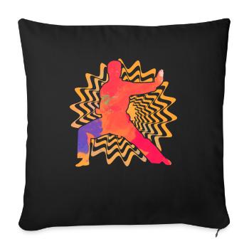 Wing Chun Kung Fu - Housse de coussin décorative 45 x 45 cm - noir - Devant