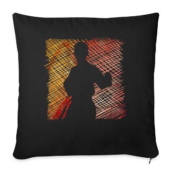Wing Chun - Sofakissenbezug 45 x 45 cm - Schwarz - Vorne