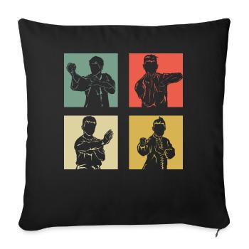Wing Chun Kung Fu - Housse de coussin décorative 45 x 45 cm - noir - Devant