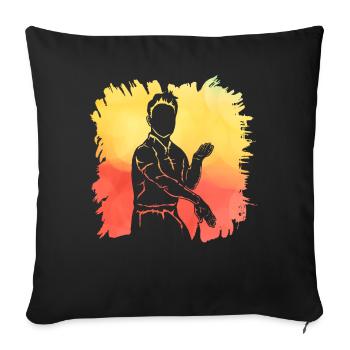 Wing Chun - Sofa pillowcase 17,3'' x 17,3'' (45 x 45 cm) - black - Front
