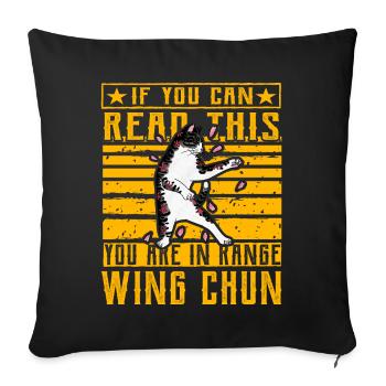 Wenn Sie dies lesen können, befinden Sie sich in Reichweite von Wing Chun - Sofakissenbezug 45 x 45 cm - Schwarz - Vorne